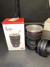 Camera Lens Tumbler 24-105mm Photography Travel Thermos Coffee Cup NIB B5