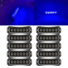 10x 6led Amberblue Car Truck Emergency Beacon Warning Hazard Clearance Light