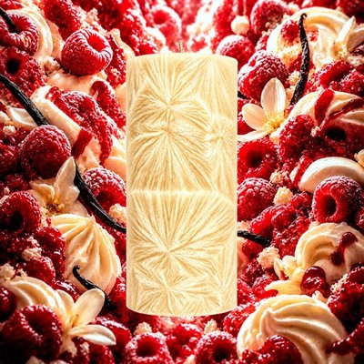 Red Raspberry Vanilla Pillar Candle - 4 Sizes - Choose Your Colour