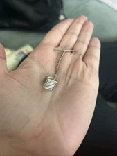 VTG Swank Tie Tack Brushed Silver Tone Square Mid Century 1960s Wedding Formal