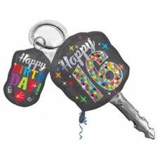 Happy Birthday 16 SuperShape Foil Balloons 27"/68cm w x 38"/96cm ANAGRAM