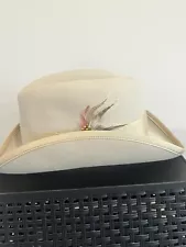 Tan Homburg Wool Show Hat. Size 5-1/8.