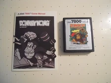 Donkey Kong (Atari 7800, 1988) Game Cartridge with Manual - Tested and Working