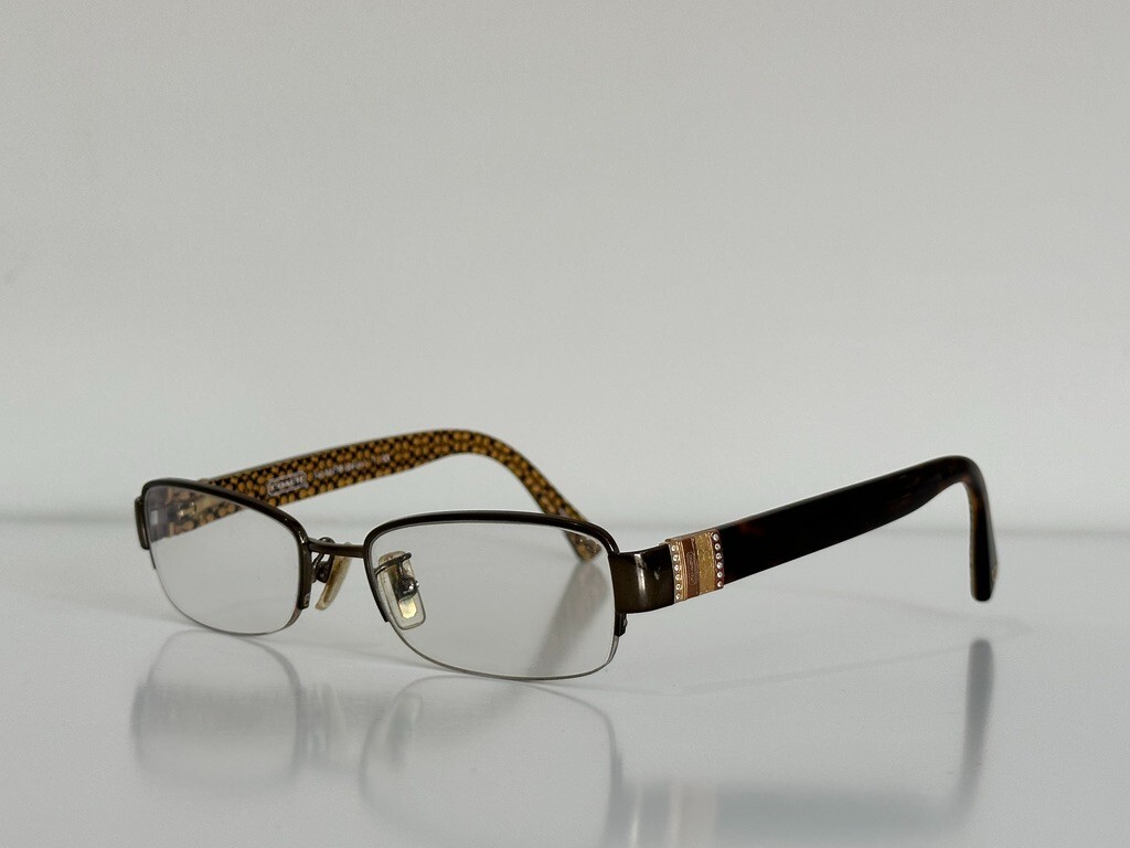 Coach HC 5027B Cecily Eyeglasses 9094 Dark Brown Tortoise 52-17-135 Frames Only‎ Coach HC 5027B Cecily 9094 Brown/Gold Womens Eyeglasses  main image 4