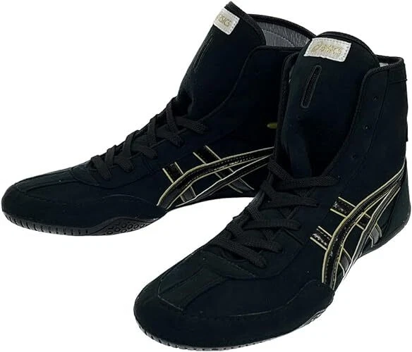 Zapatos de Boxeo de Lucha ASICS PRIME ATACK Negro Dorado Nuevos - Imagen 2 de 4