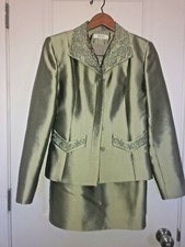 Bigio Collection, Silk Blend, Olive Dress Size 4