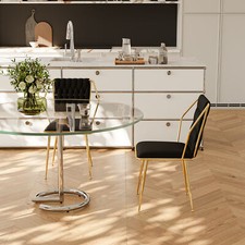 2er Set Esszimmerstühle Wohnzimmerstuhl Küchenstuhl Stuhl Design Lounge Samt New