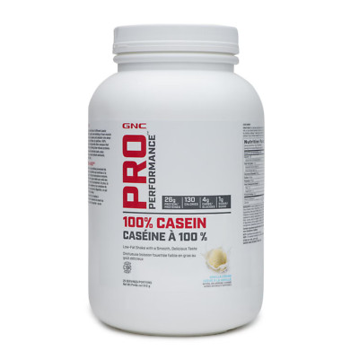 GNC Pro Performance 100% Casein Protein Drink Mix Low Fat Vanilla 910g NEW