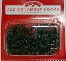 3 X Holiday Time 200 Ornament Hooks Christmas Tree Decoration Wire Hangers Green