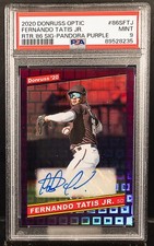 8235 Fernando Tatis Jr. 2020 Donruss Optic Retro Pandora Purple Auto 1/10 PSA 9