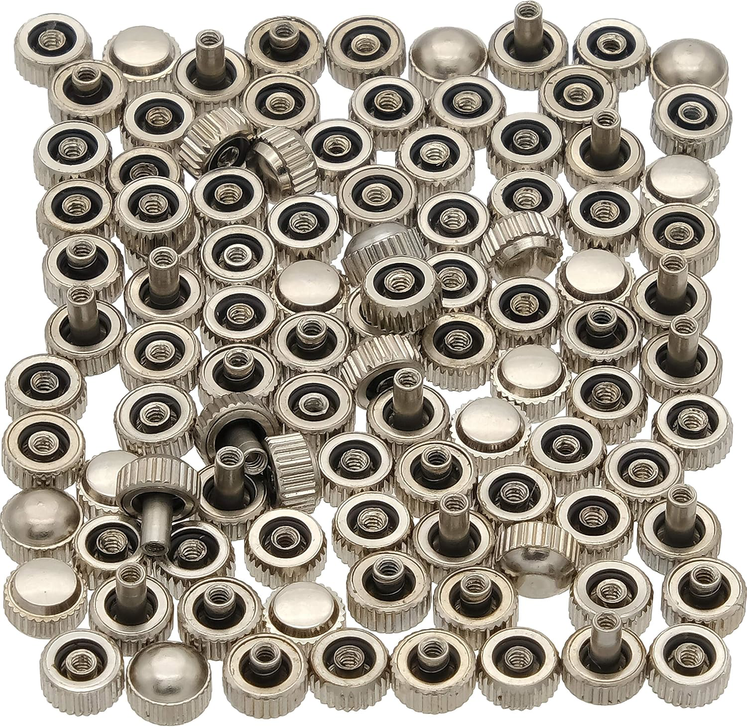 100 Quartz Watch Crown Buttons Assortment Repair Parts
