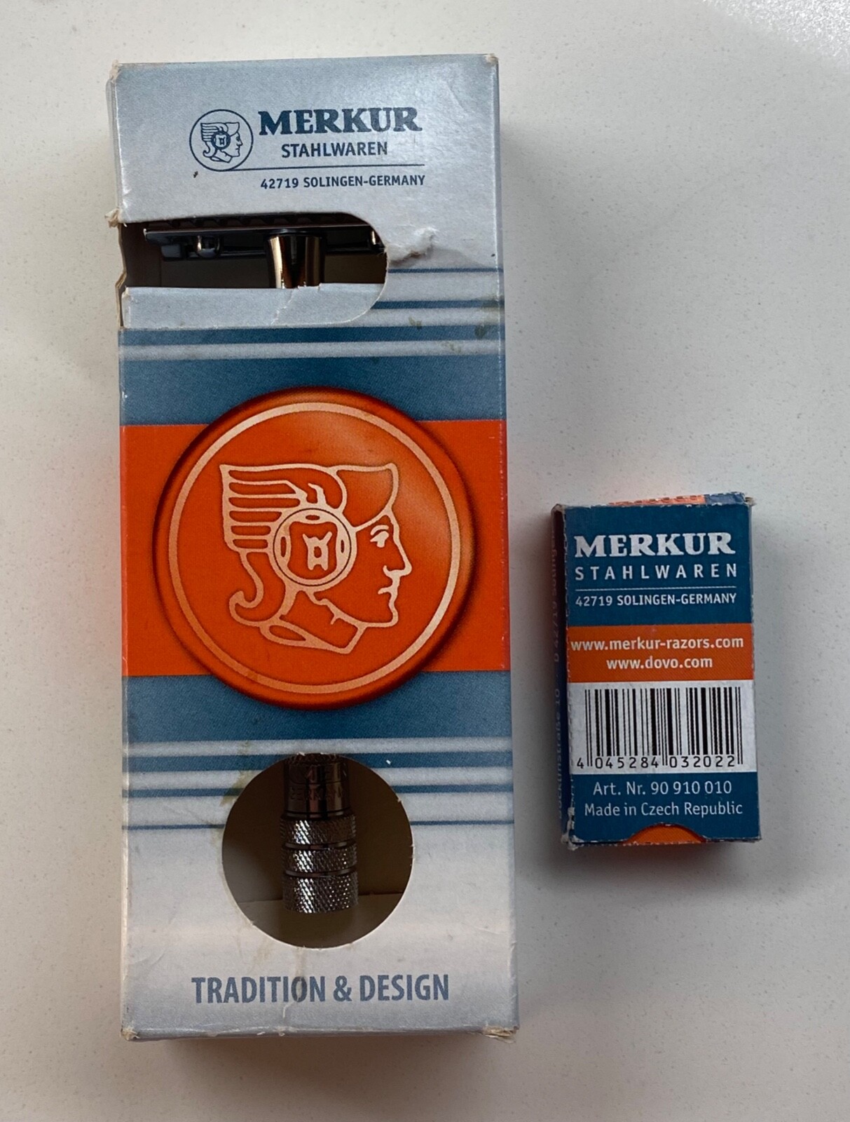 New Merkur German Long Handled Safety Razor 23C + 10 Pack Blades 100% Authentic