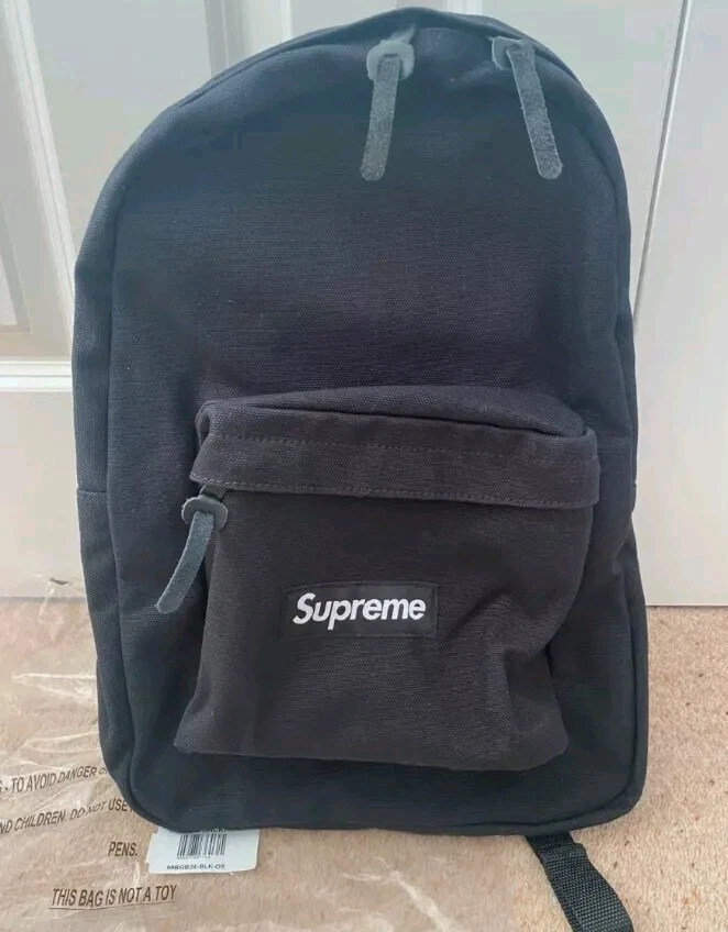 SS22 Supreme Sac à Dos Toile Noir Boîte Logo Bag 20L Neuf