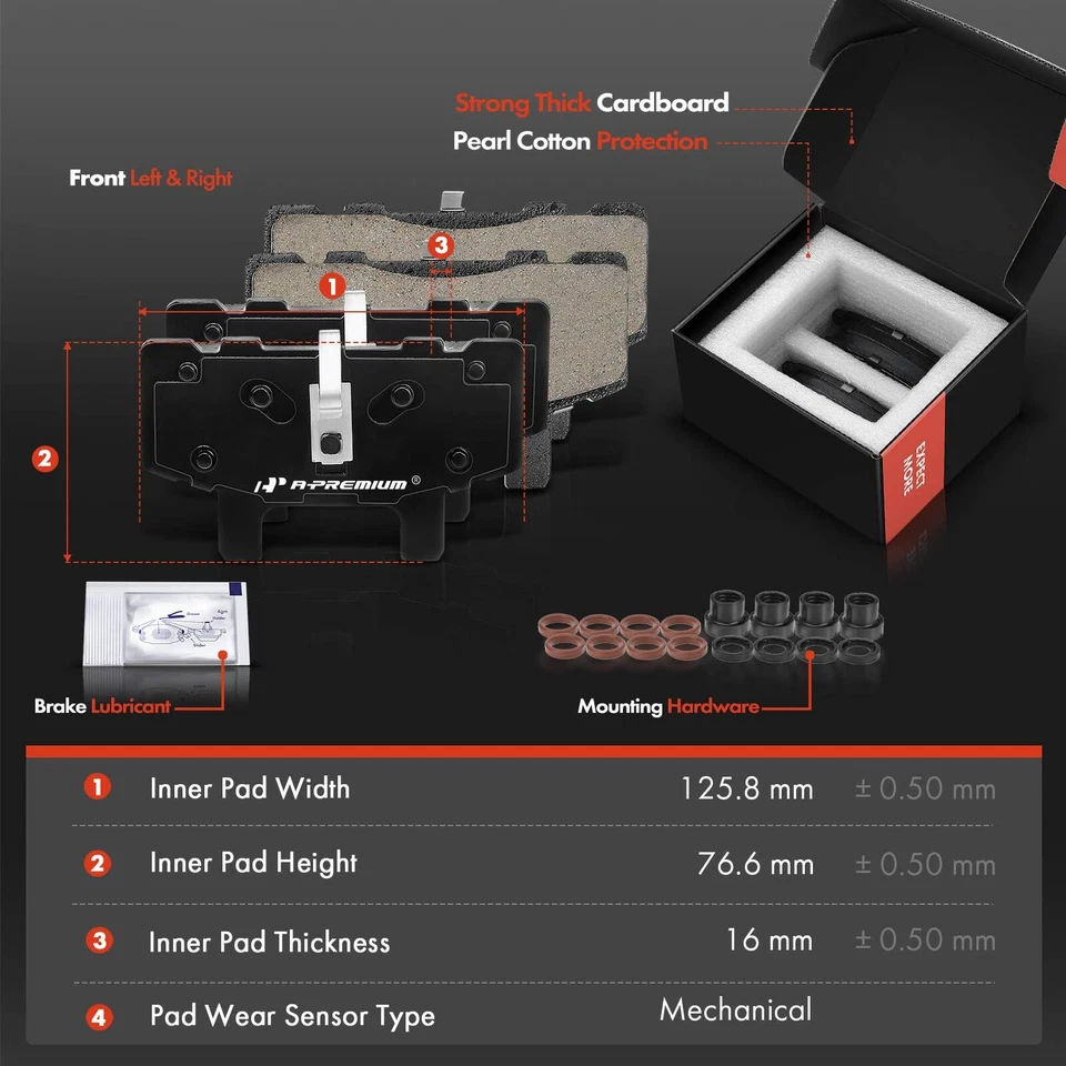 Rotores de freno perforados y pastillas de freno de cerámica para Chevrolet Express 2500 GMC delantero Foto 3 de 4