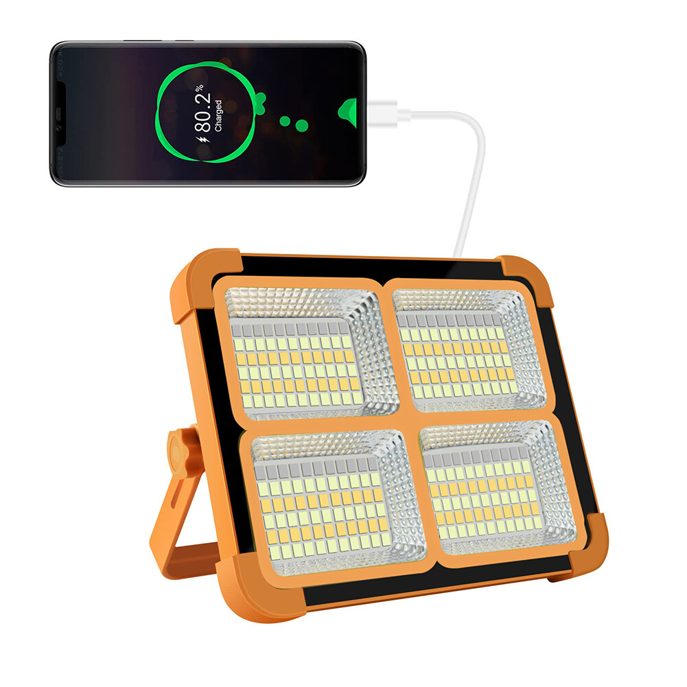 264 LED Arbeitsleuchte Baustrahler Akku Solar Aufladbar Flutlicht Werkstattlampe