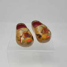 Set of 2 Vintage Wooden Dutch Mini Clogs Shoes Wall Hanging D cor