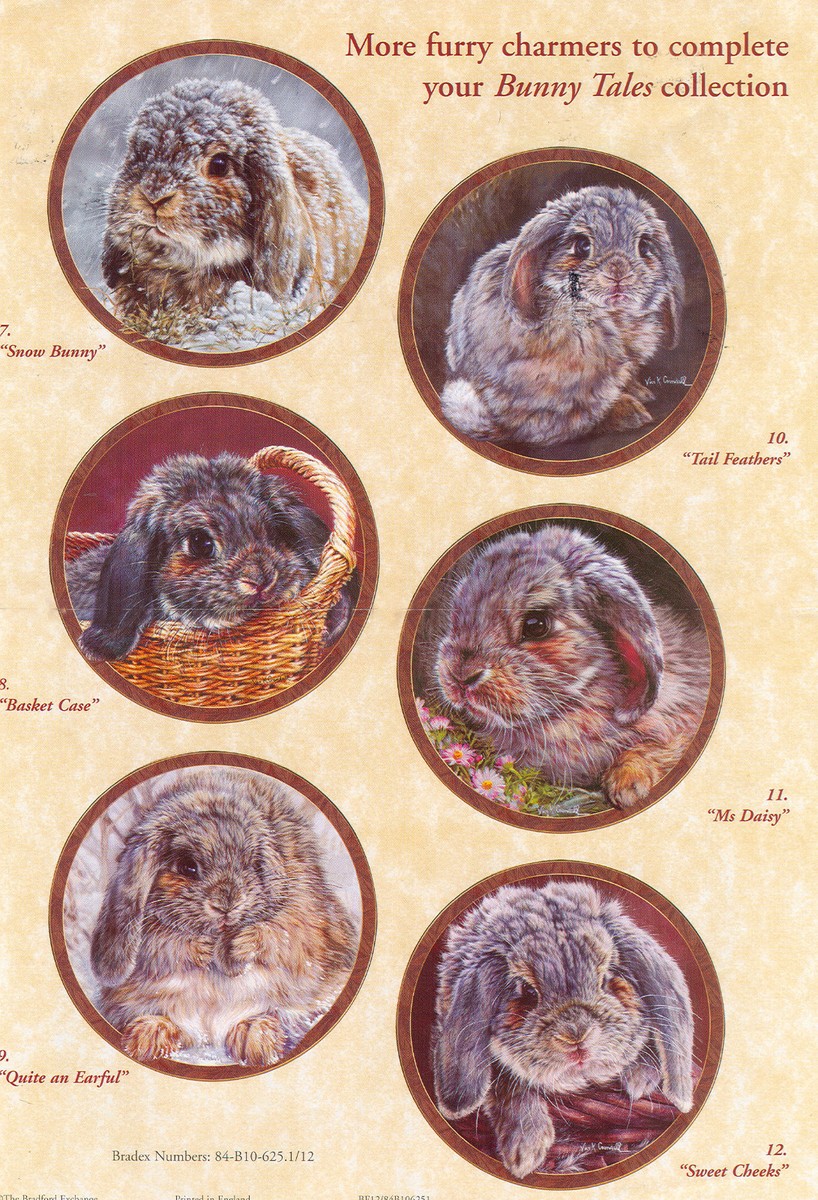 Bunny Tales Collection by Vivi Crandall Bradford Exchange Plate