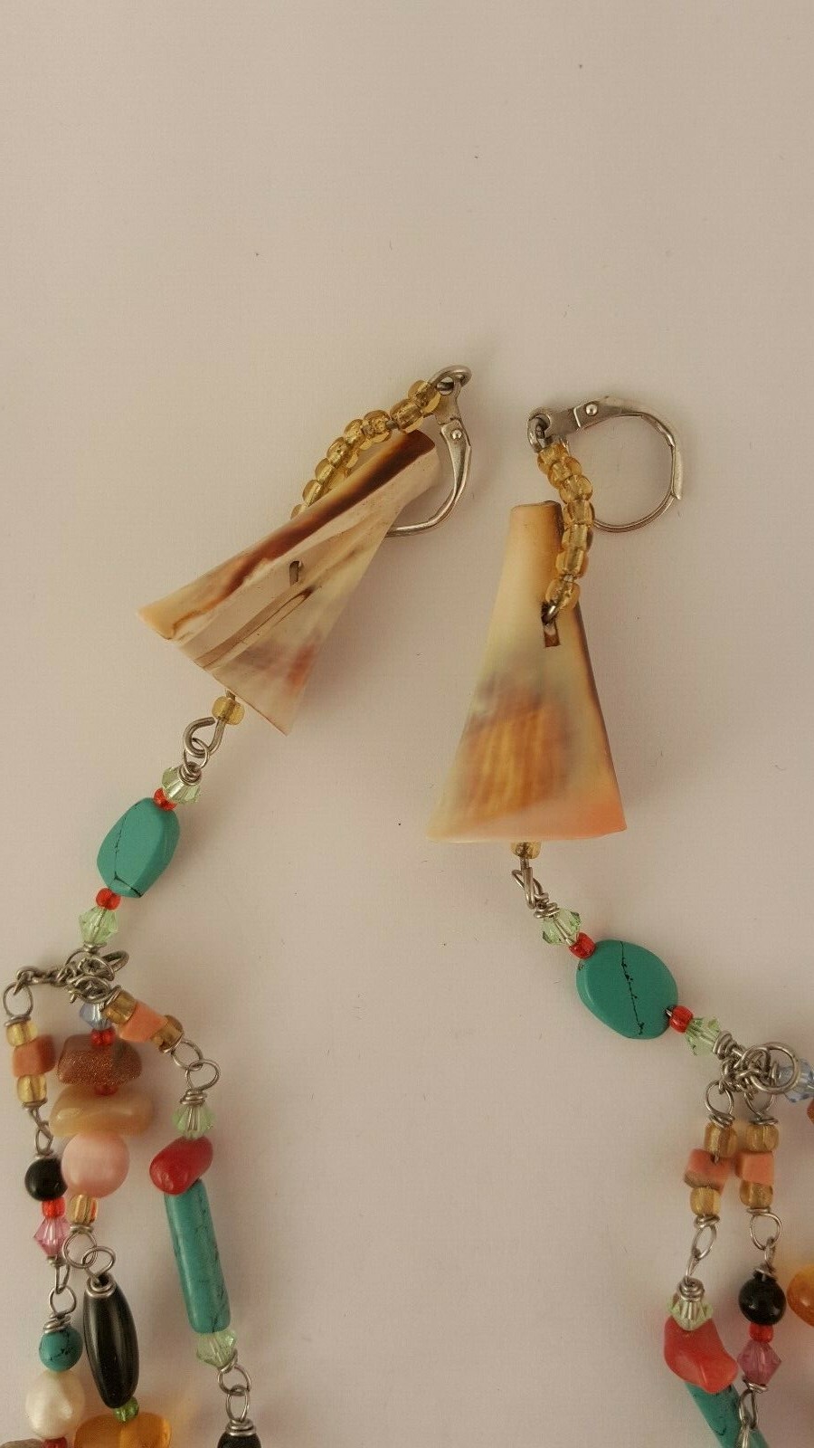 GEMSTONE CHANDELIER EARRINGS STATEMENT ARTISAN HA… - image 7