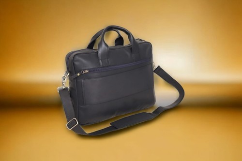 HANDMADE IN ITALY DESIGNER TAN LEATHER BRIEFCASE LAPTOP SATCHEL BAG MESSENGER - Picture 9 of 16