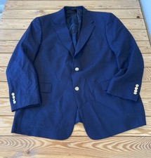 Hart Schaffner Marx Men  s Button Up Suit Jacket Size 46 Blue AK