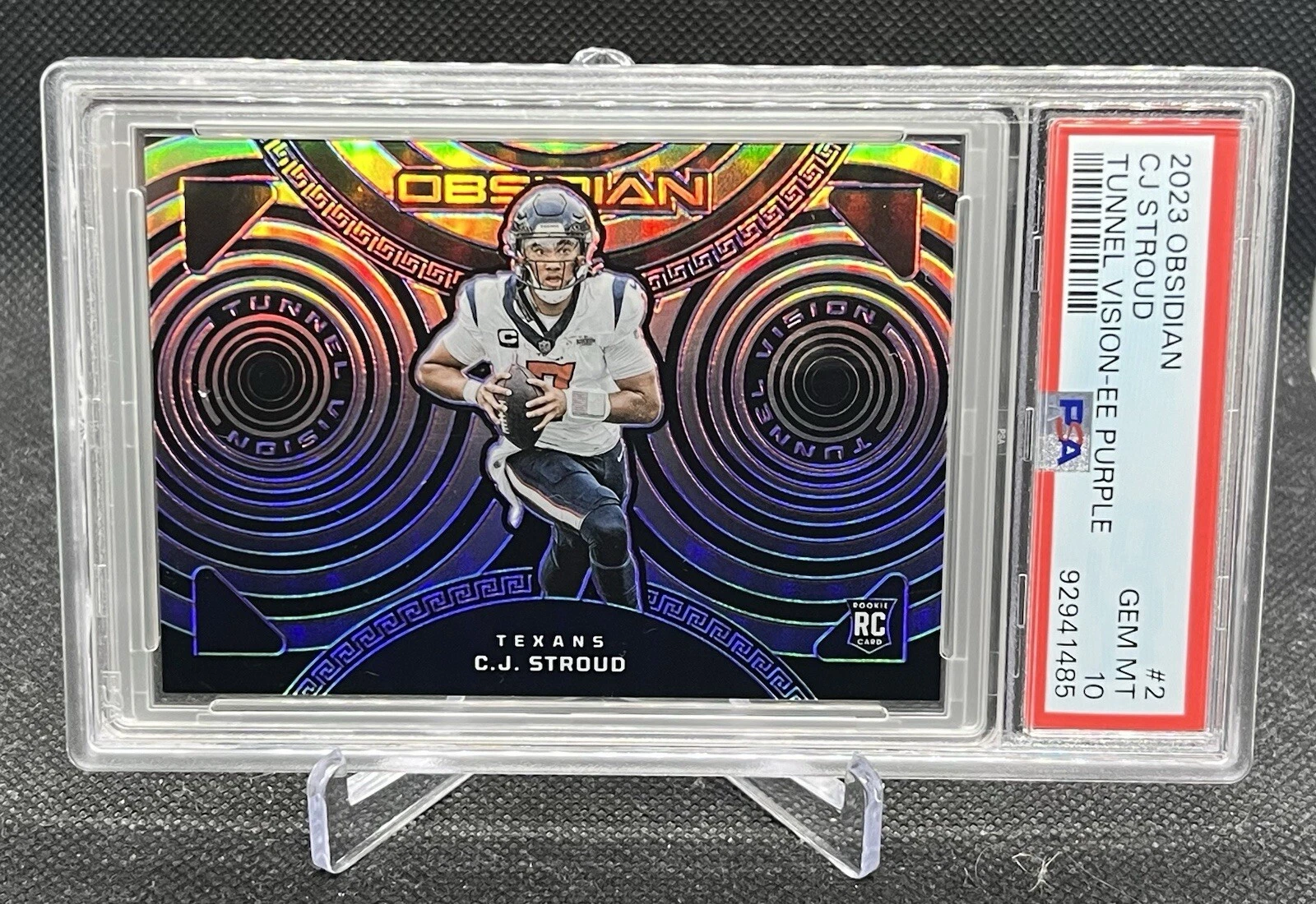 CJ Stroud Panini Obsidian Tunnel Vision #2 Electric Etch Purple