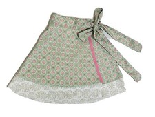 Matilda Jane Hotline Kayla Silky Side Wrap Skirt Size 4 Girls Mint Green Pink