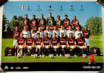 Vintage AC MILAN 2006-2007 Team Photo Poster Champions League