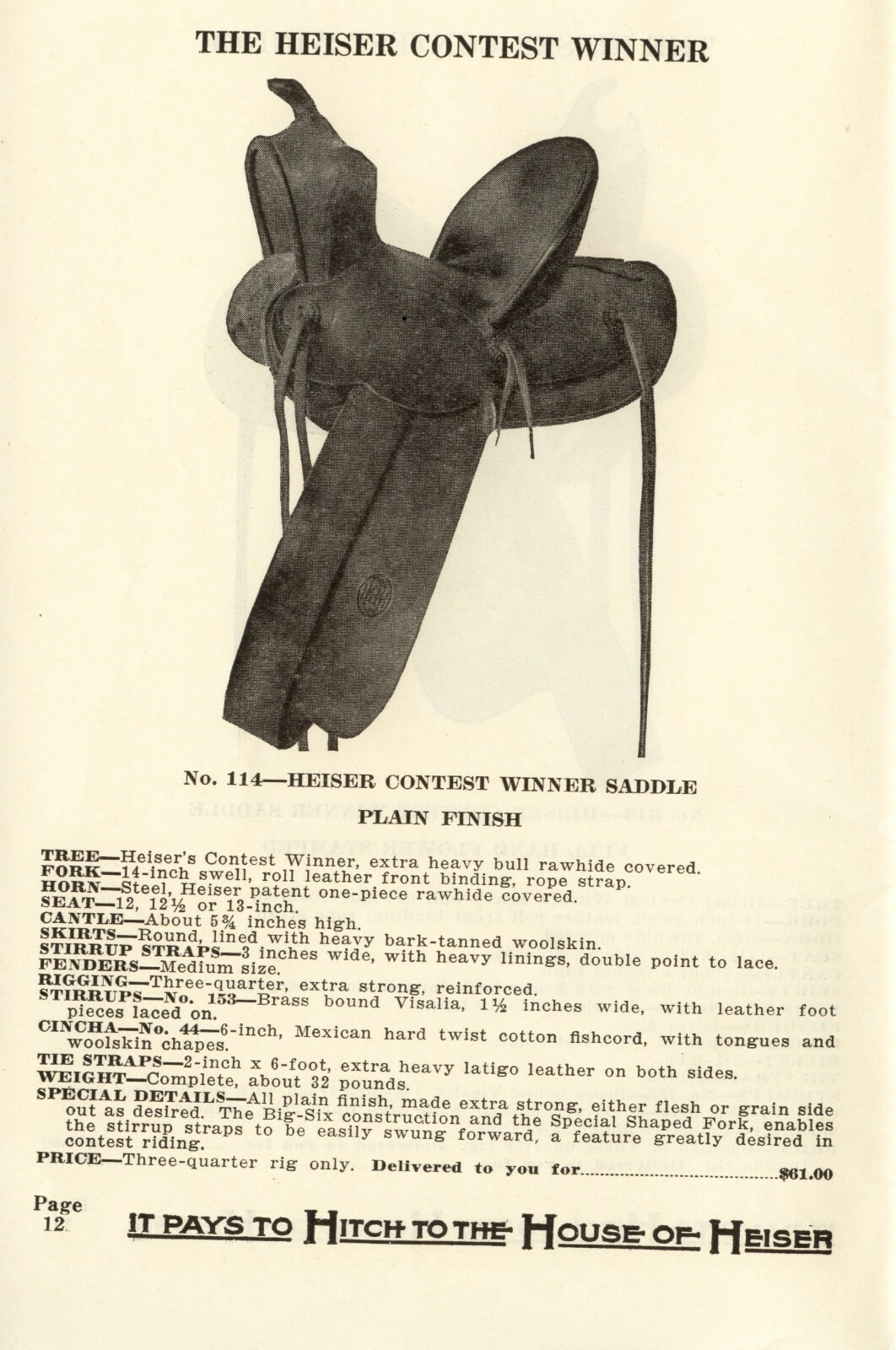 H.H. Heiser Catalog 29 (78th Anniversary Ed.) on CD Saddles, Bits