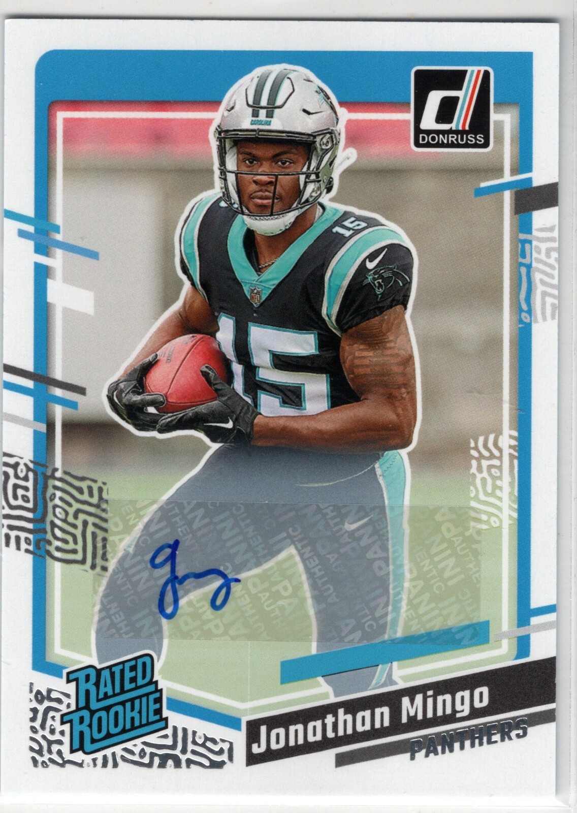 2023 Donruss Rated Rookies Autographs RC #312 Jonathan Mingo Panthers