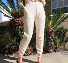 1970s Vintage Cotton Knit Elastic Waist Pants sz Small/Medium / 24-30" waist