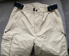 Lands End Ski Snow Pants Cargo Adjustable Waist Beige Women  s 14