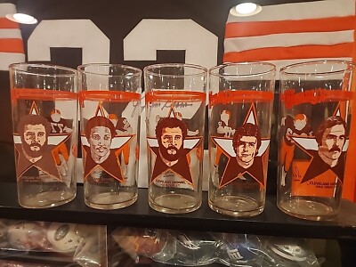 WENDY S VINTAGE CLEVELAND BROWNS KARDIAC KIDS PLAYER GLASSES x five