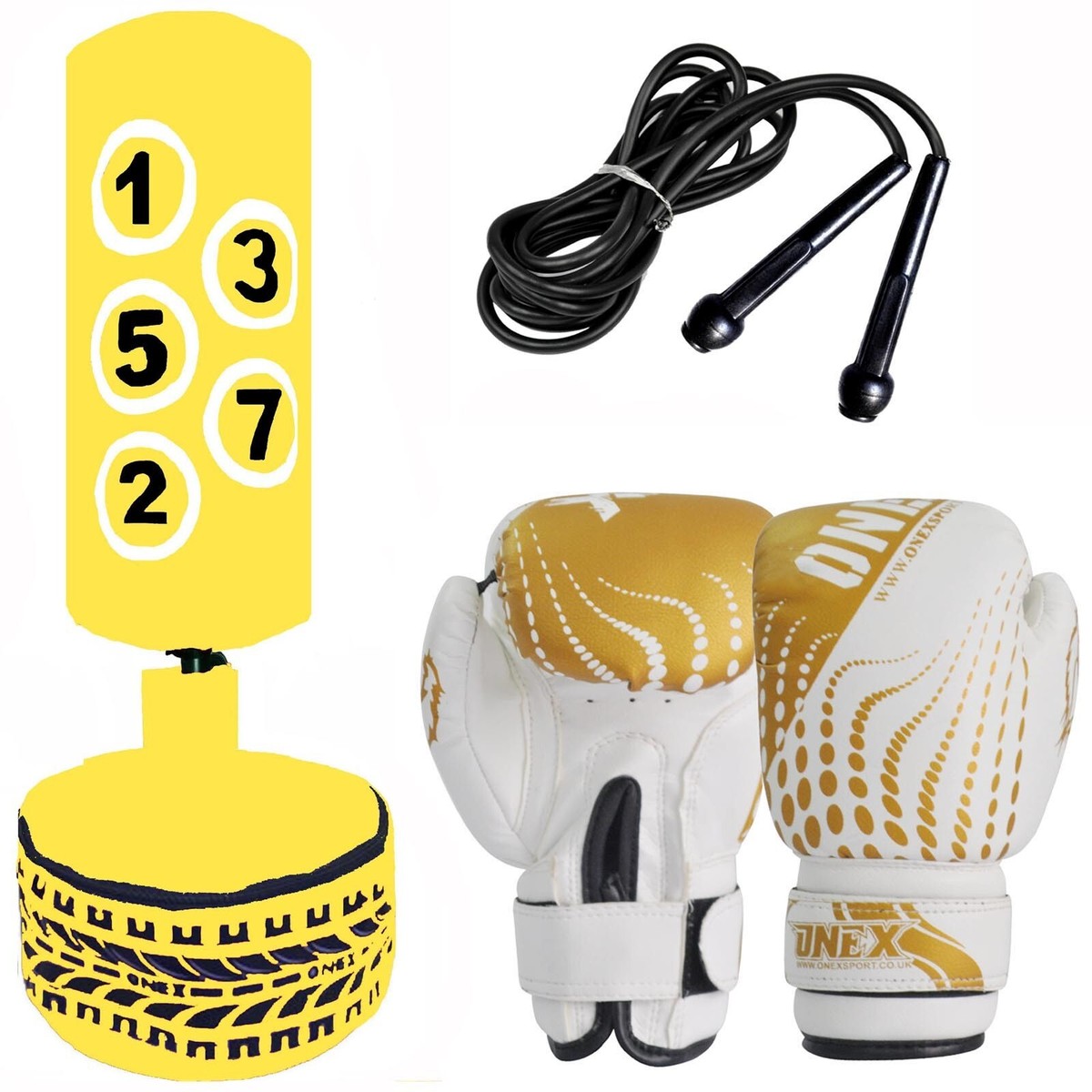 Onex Punch Bag Sets Uk ONEX 2Ft Kids Punch Bag Set Junior Heavy