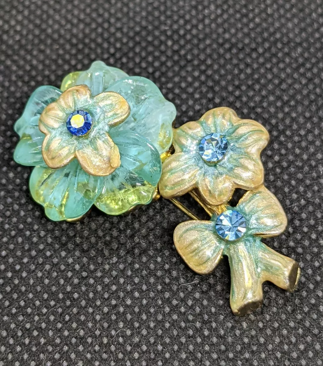 Sale Pretty Blue Flower Bouquet Brooch Acrylic Enamel .Rb9 eBay