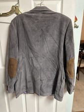 VNT 70s Purple Gray Corduroy 2 Button Blazer Elbow Patches Sports Coat Jacket 44