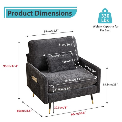 Deep Seat Comfy Cloud Couch Sofa Set Modular Sectional Sofa with Movable Ottoman - Picture 18 of 30