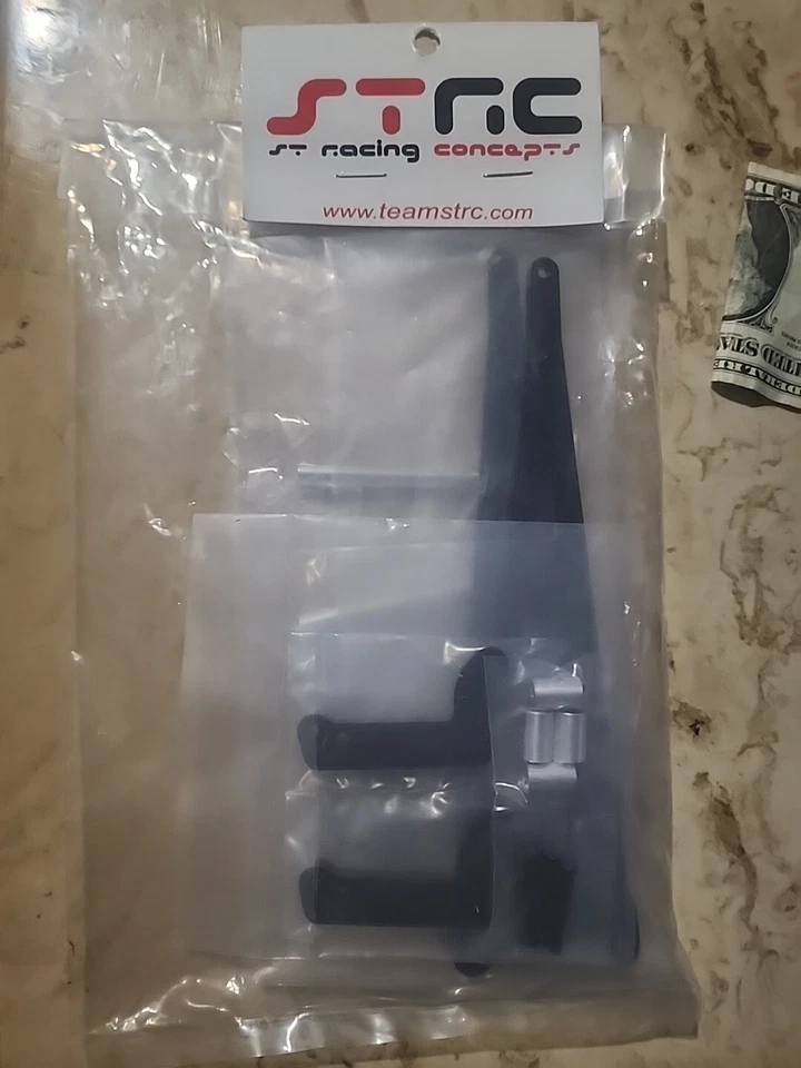 STRC BLACK STC71071BK ALUMINUM adjustable Wheelie Bar Kit Team Associated DR10 - Image 2 of 3