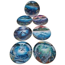 Set of 7 Robert Lyn Nelson Underwater Paradise Plates Danbury Mint Ocean Marine 
