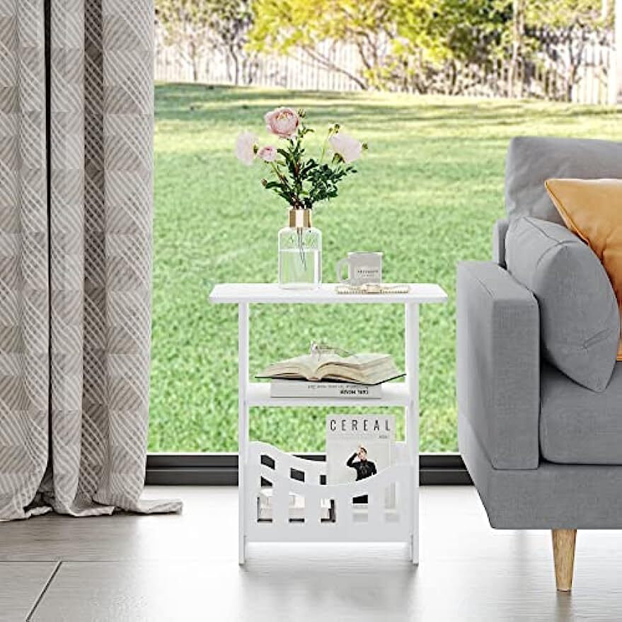 1/2X Bedside Table White Drawer Cabinet Side End Table Nightstand ...