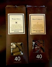 2 Pks. Flora Classique Incense Cones 40 Ct Warm Spice/Red Currant/Frankincense  