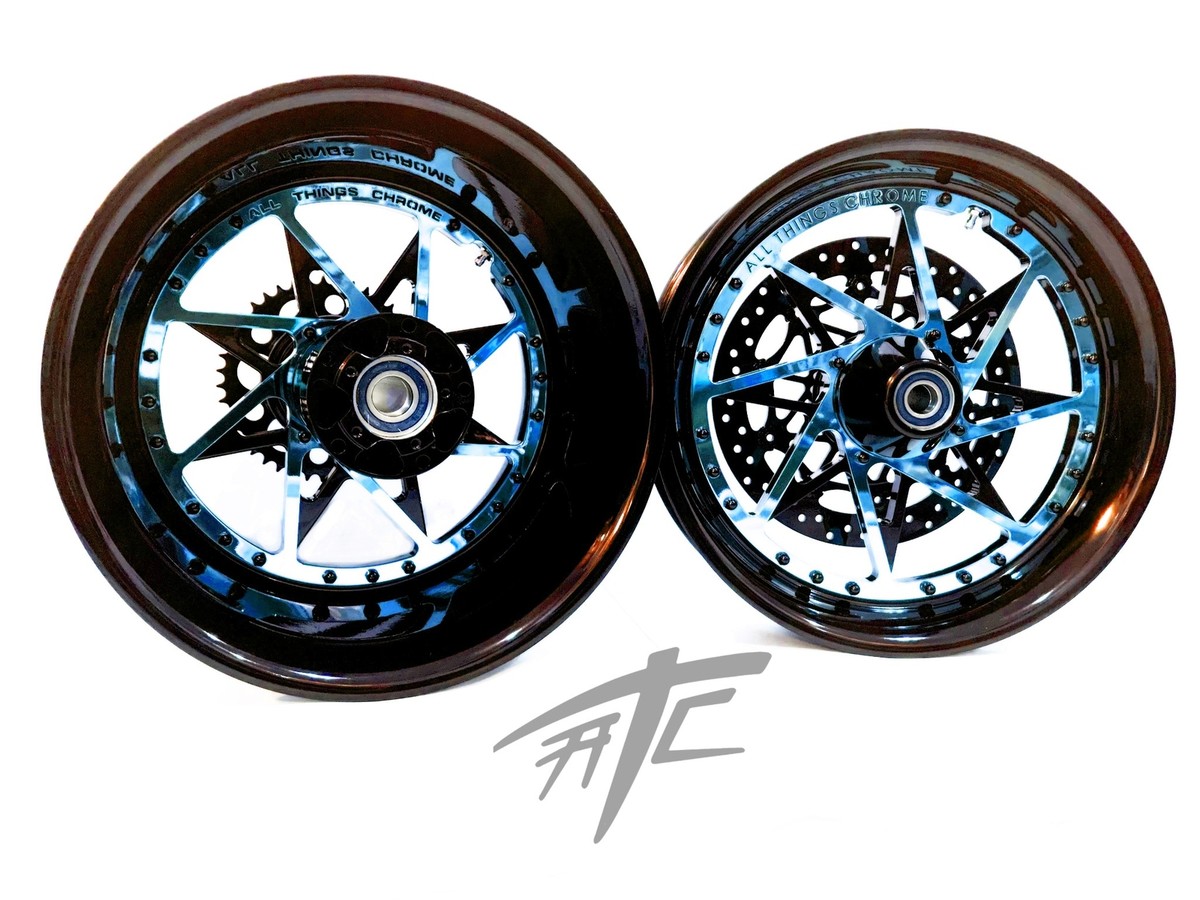 360 FAT TIRE KIT BLACK & BLUE SWITCHBACK BLACK ARM 12-22 KAWASAKI