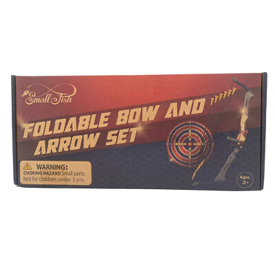 SMALL FISH Foldable Bow and Arrow Toy Archery Kids Set 6 Arrows + 2 Targets