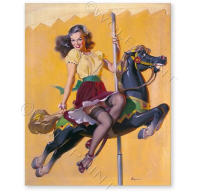 ''Let's Go Around Together'' 1948 Elvgren Vintage Style Pin-Up Poster  8x10