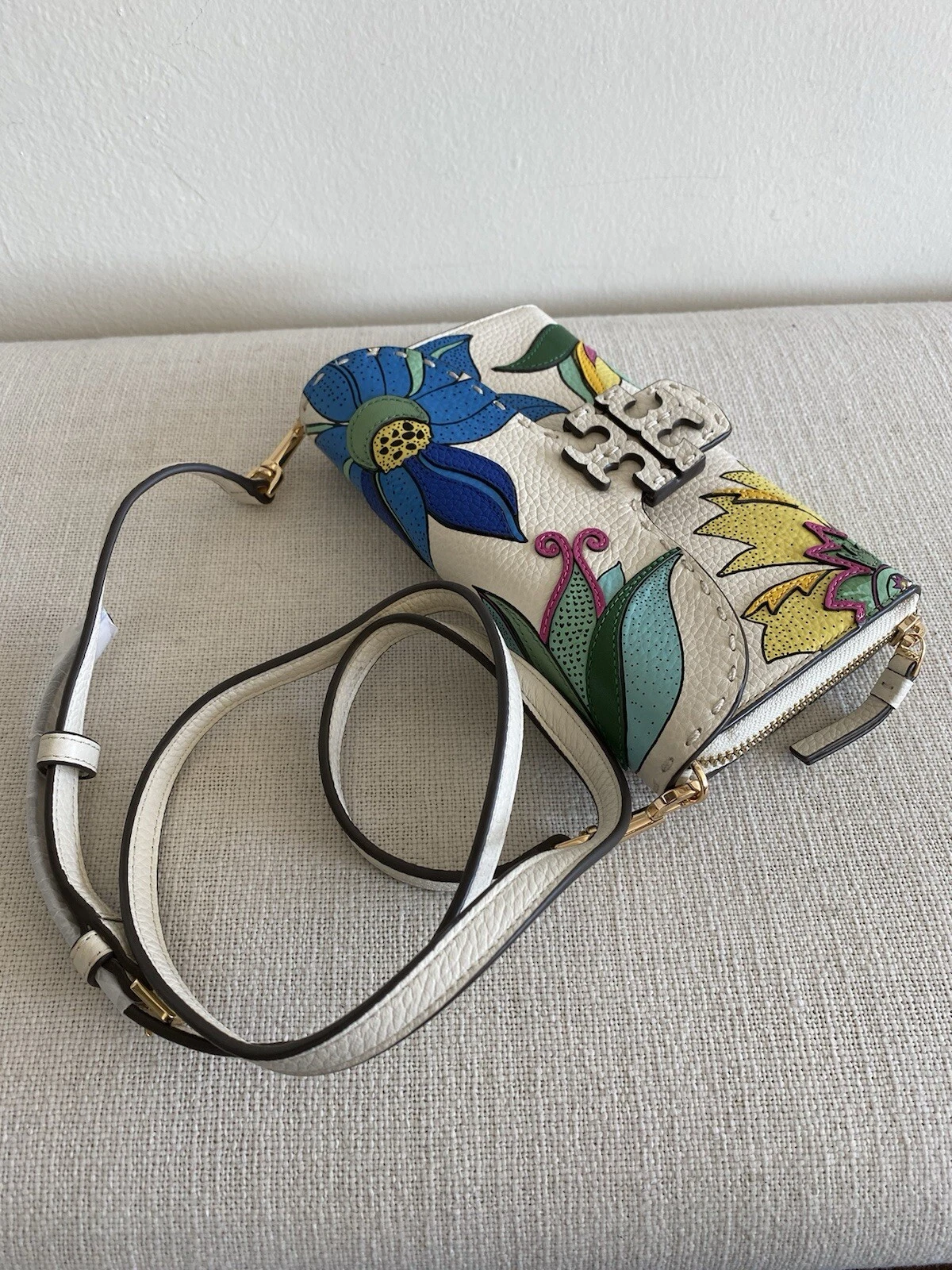 AUTENTICA BORSA A TRACOLLA TORY BURCH MC GRAW PORTAFOGLIO FLOREALE NUOVA CON ETICHETTE