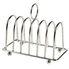 Chrome Toast Rack 6 Bread Slices Serving Stand Holder