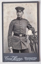 Foto / CDV - Soldato tedesco con baionetta - WW1 / WW1 - circa 1914/18 - rara