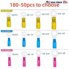 Heat Shrink Ring Terminal Connector 22-16 16-14 12-10 GA AWG Gauge Crimp Wire US