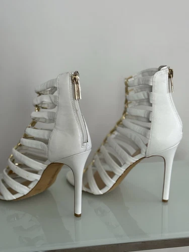 Vince Camuto Women's White/Gold Caged Gladiator Dress Stiletto/Heels Size: 8 1/2 - Imagen 5 de 15