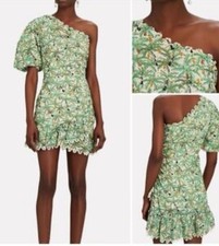 Anthropologie Farm Rio Mini Toucan One Shoulder Floral Flower Dress Sz L