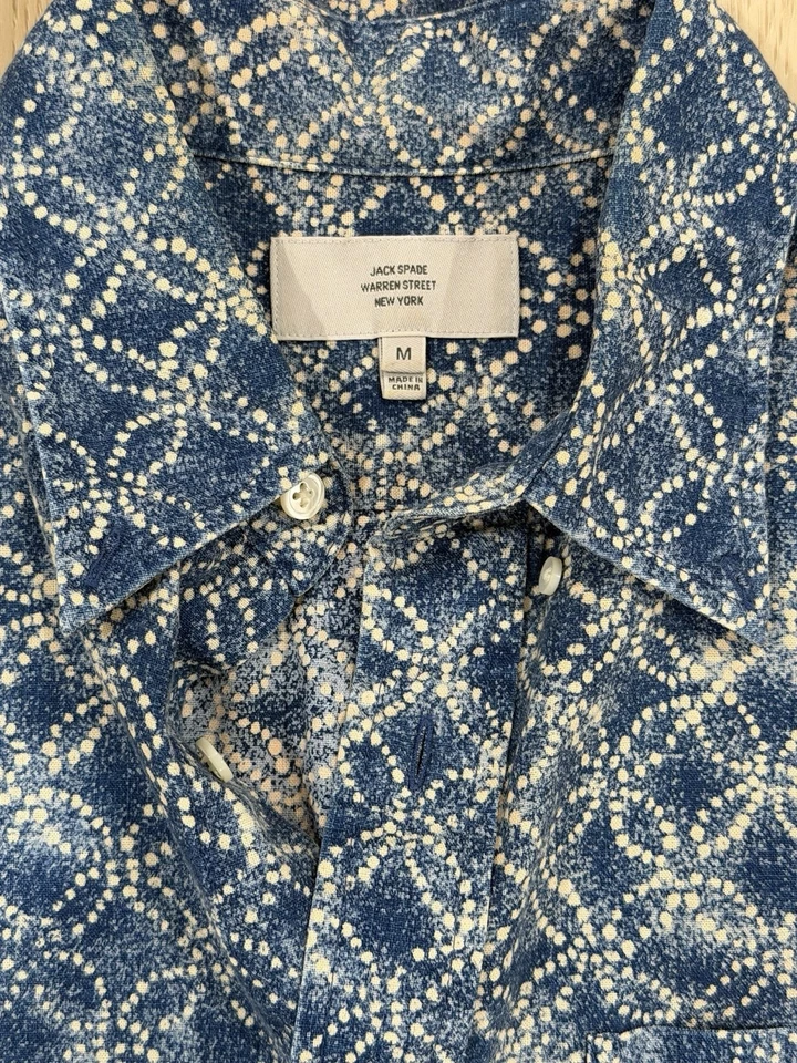 Jack Spade Men's Linen/Cotton S/S Button Shirt Blue • Medium - Image 3 of 4